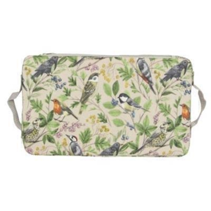 PVC Kneeling pad with a lovely bird and tree pattern printed on By the designer Gisela Graham who designs really beautiful gifts for your garden and home. (LxWxD) 41x23x3.5cm